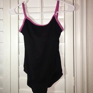 Spaghetti strap motionwear leotard two toned